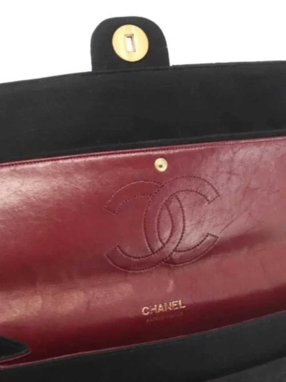 CHANEL Matelasse 25 Chain Shoulder Bag cotton Black Gold CC Auth gh984